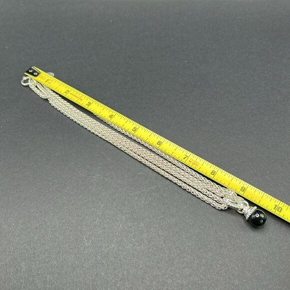 Joan Rivers Elegant Silver and Black Pendant Necklace 18” - Picture 4 of 6